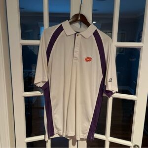 NFL Europe Vintage  white and Purple Men's Polo Shirt - Large